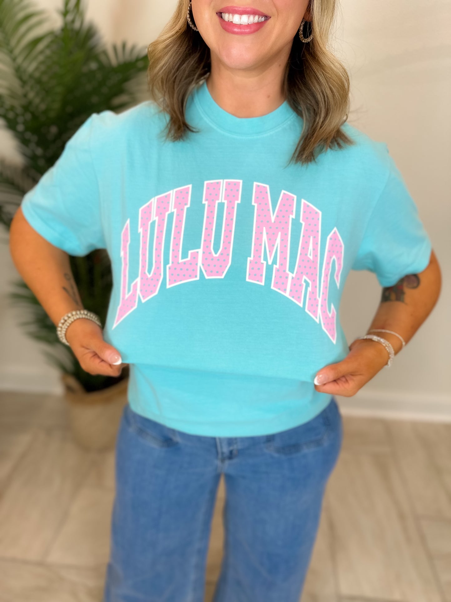 Lulu Mac Polka Dot Mint T-shirt