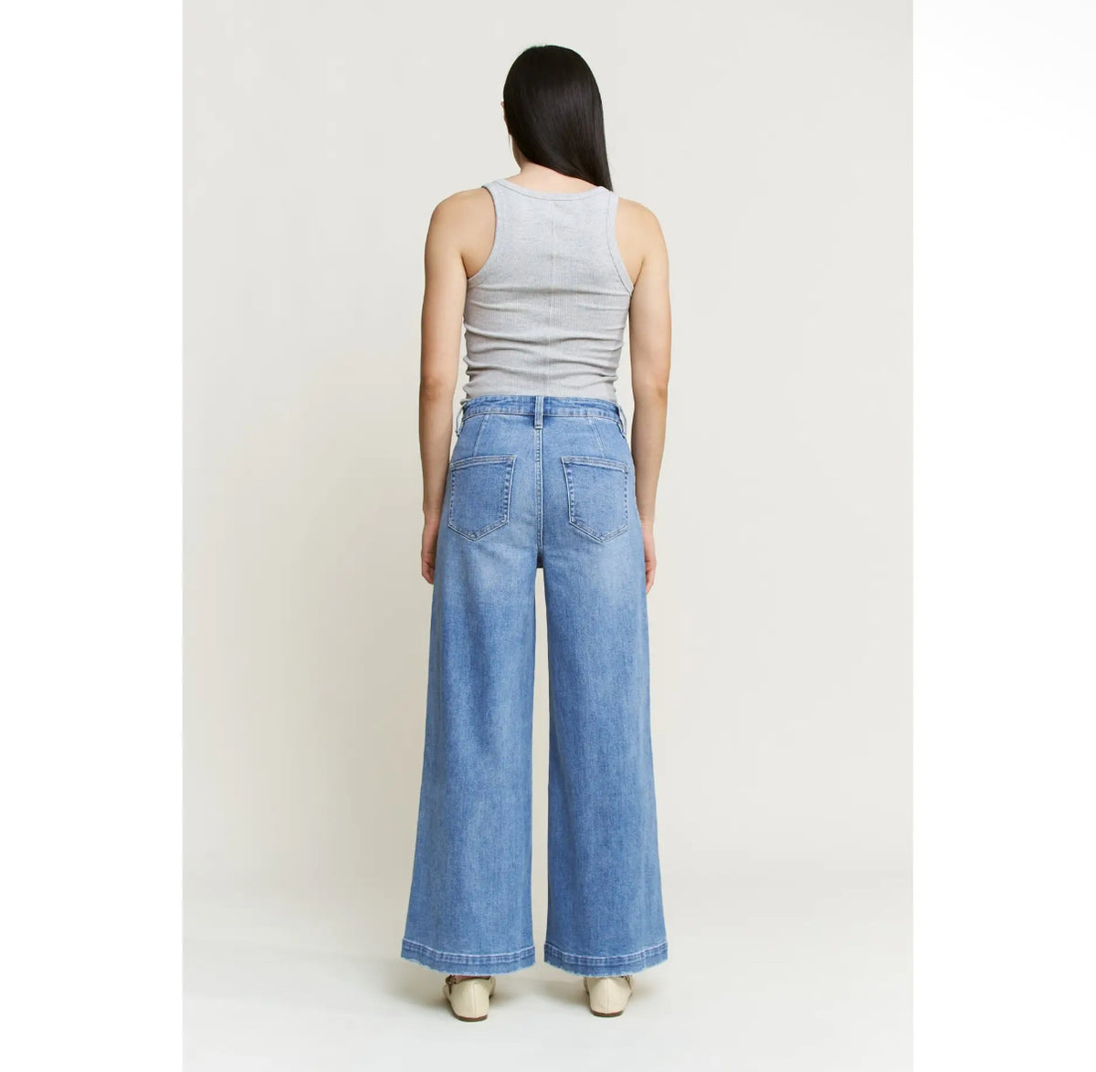 Super High Ankle Wide Leg Jean