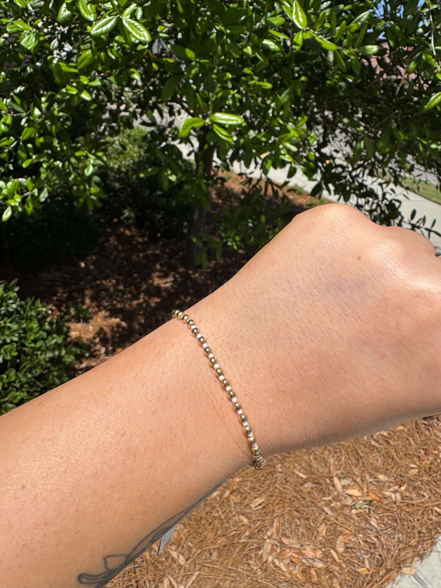 3mm Color Crush Newport Champagne & Gold Waterproof Bracelet 7”