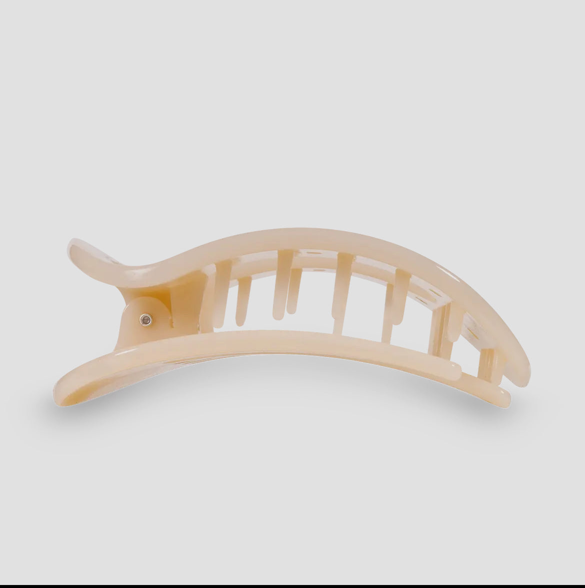 Almond Beige Small Flat Round Clip