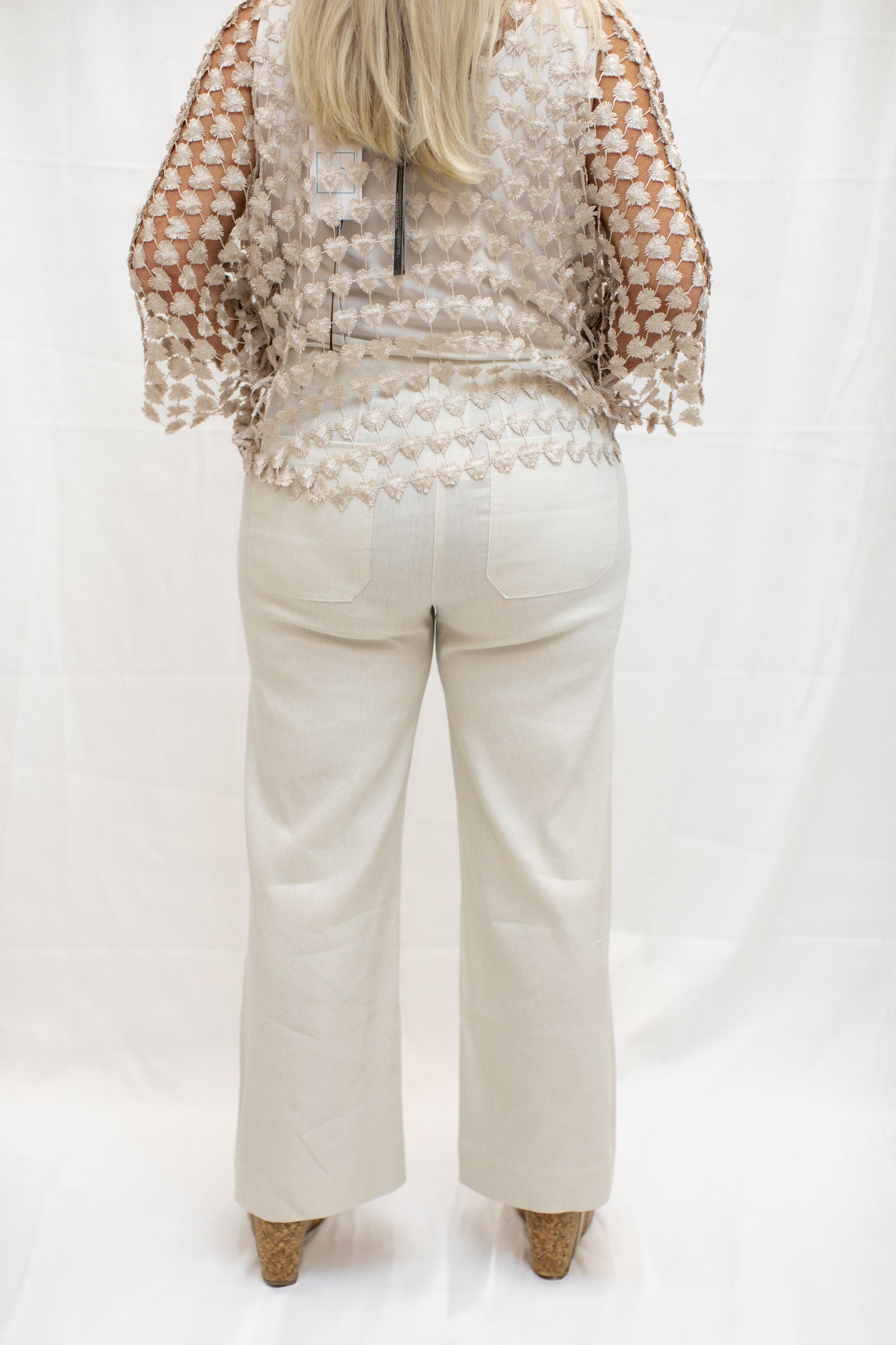 Cropped Straight Leg Pant-Natural