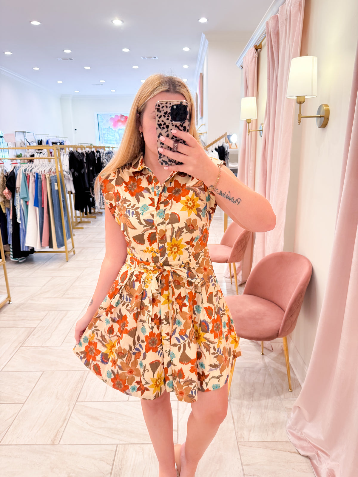 Floral Sleeveless Mini Dress