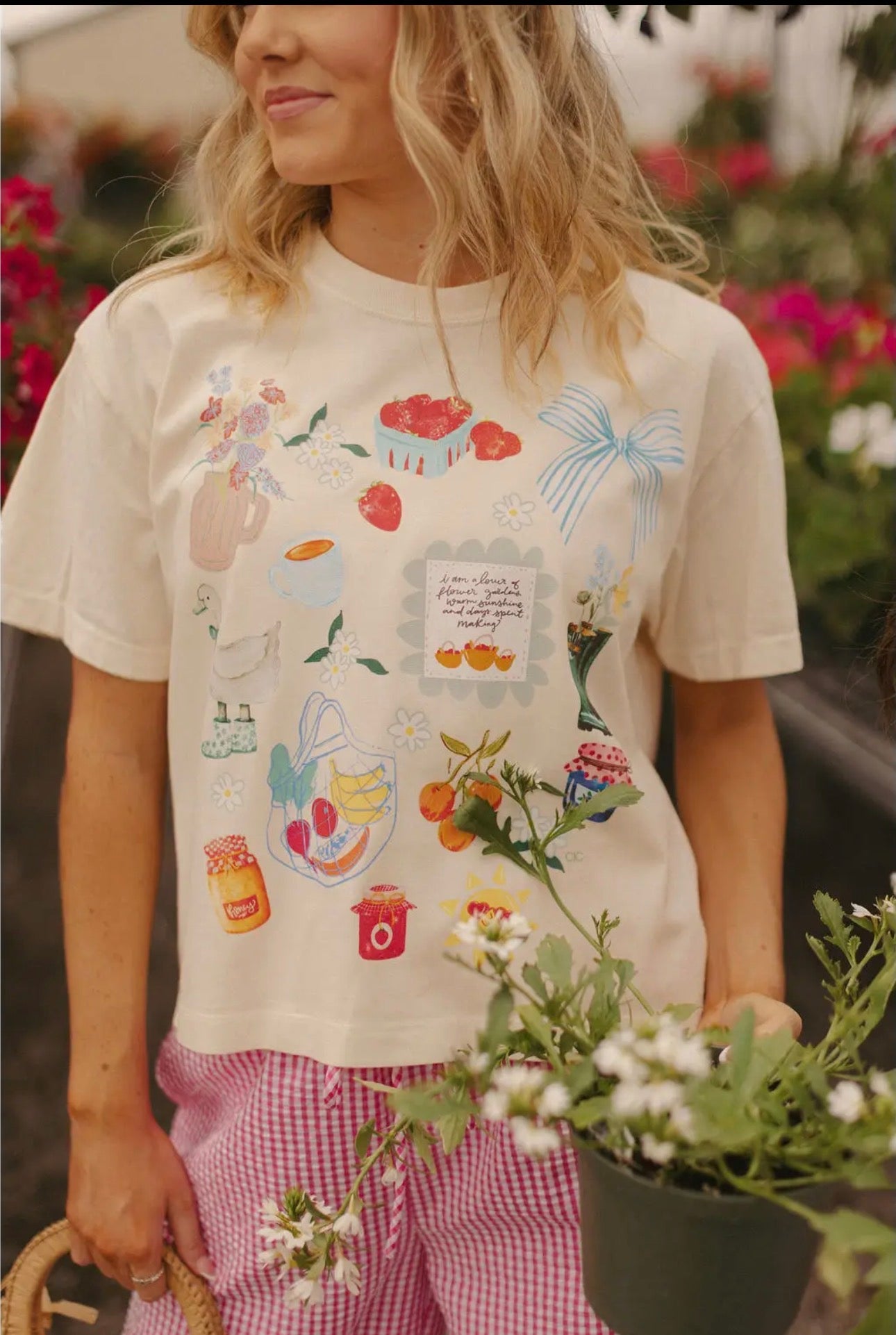 Summer Collage Mid Crop Graphic Tee