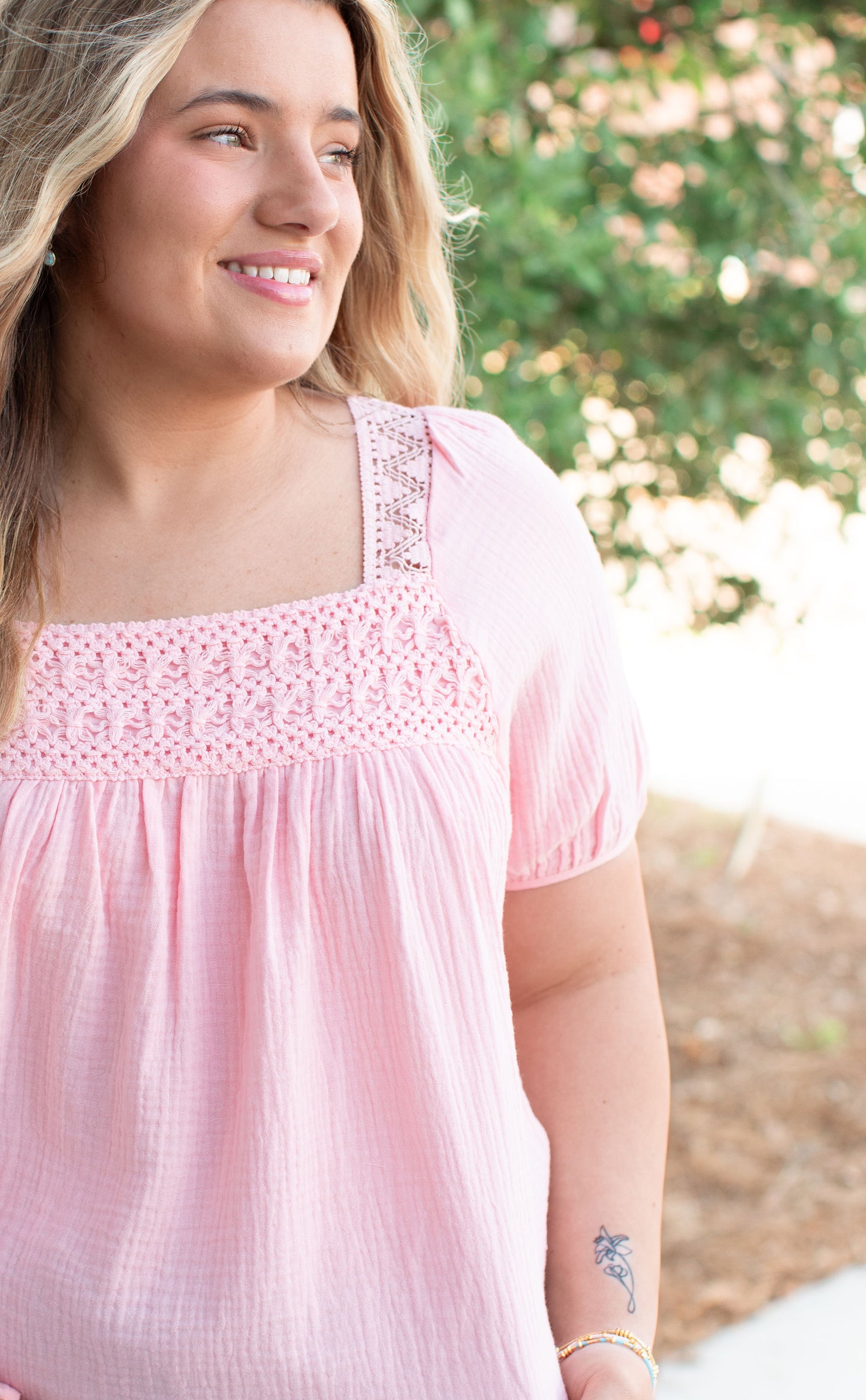 Baby Pink Woven Top
