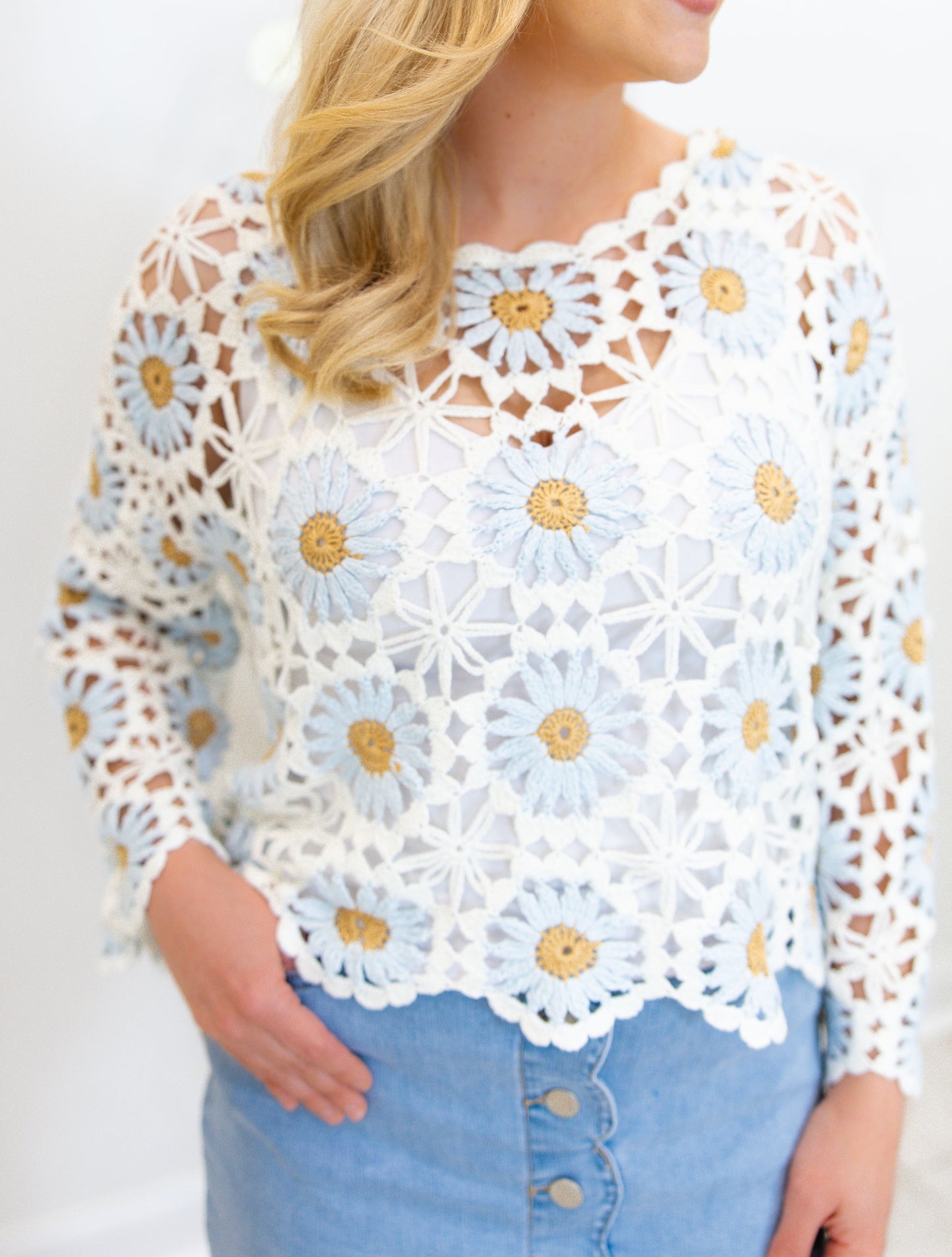 Crochet Sweater-Powder