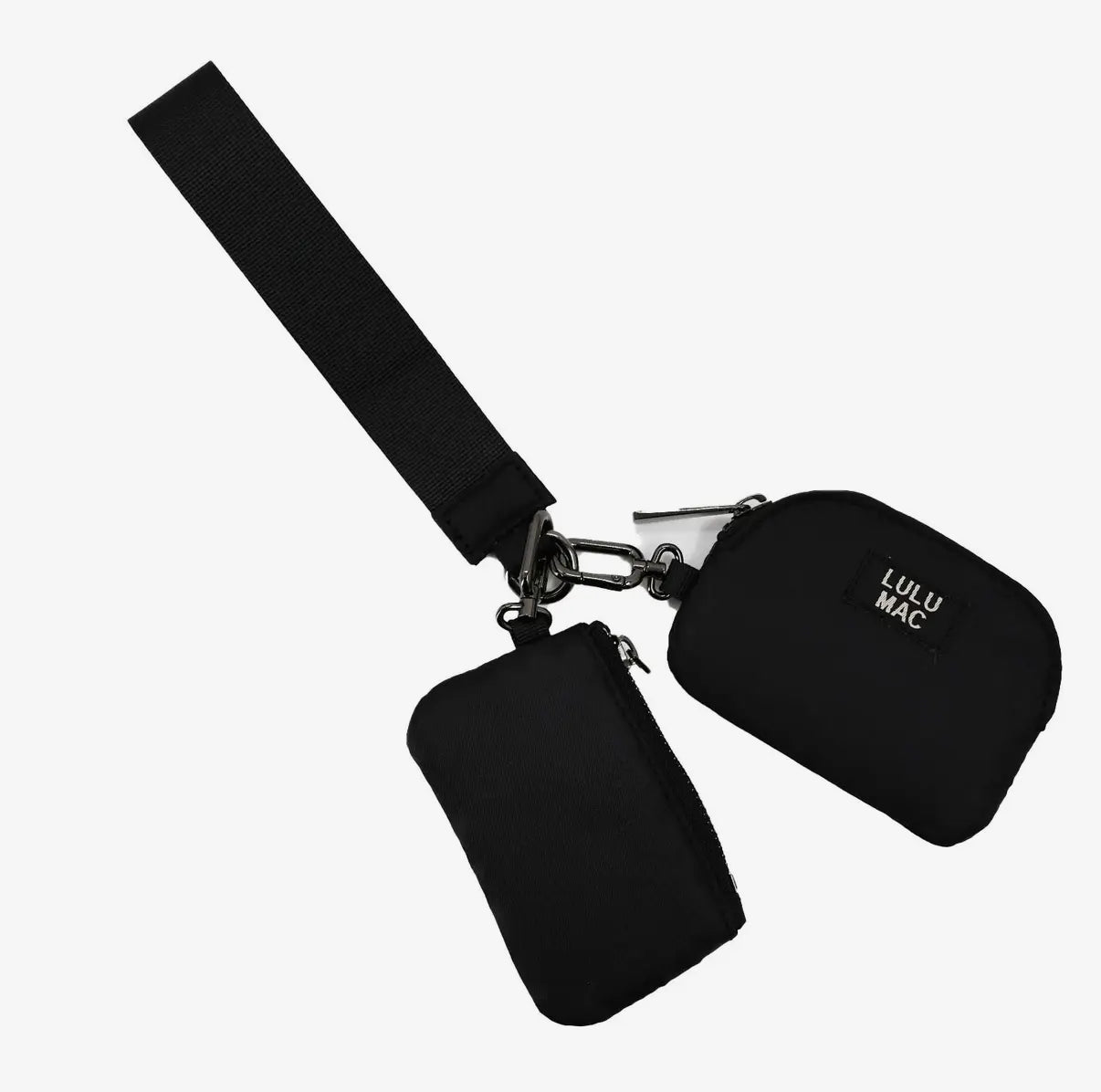 Black/Black Lulu Mac Double Pouch Wristlet