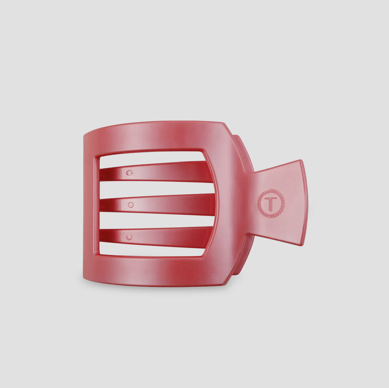 Square Flat Hair Clip Medium Calming Coral