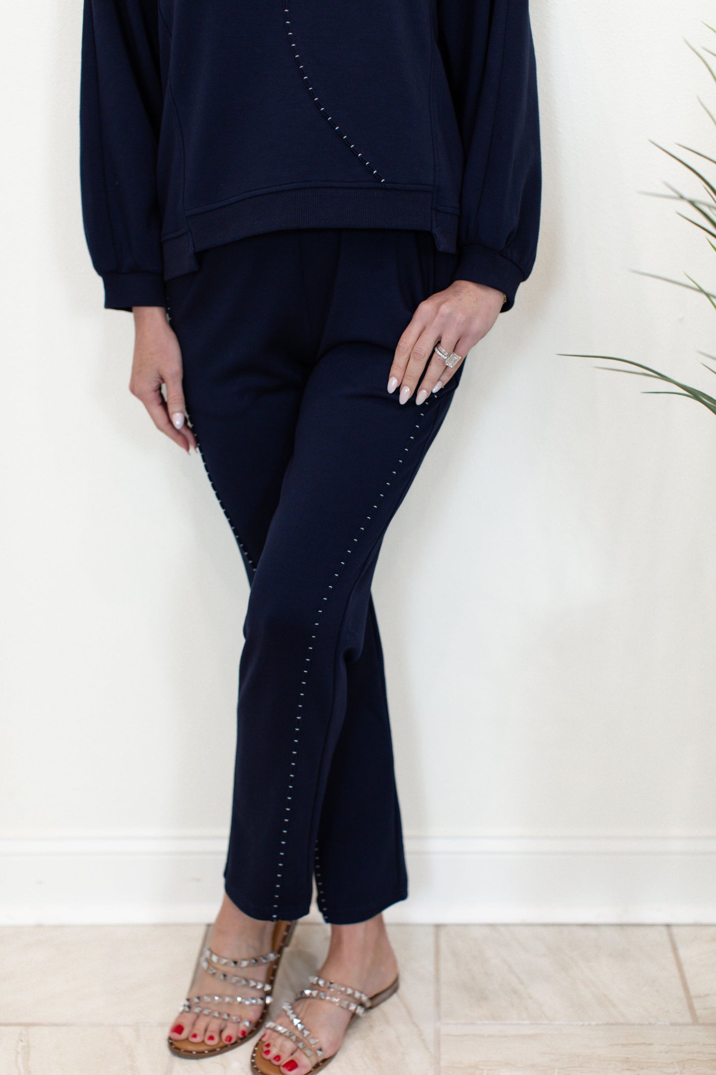 Kaely Navy Long Sleeve Pant Set