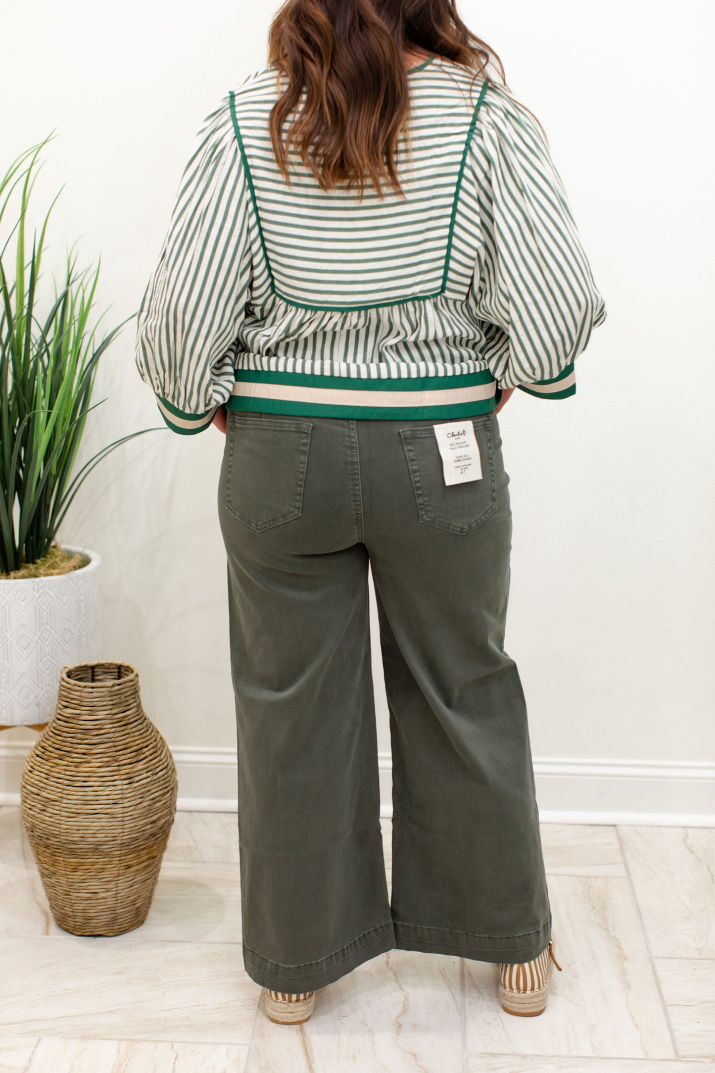 Spruce Cropped Patch Pocket Flare Twill Pant