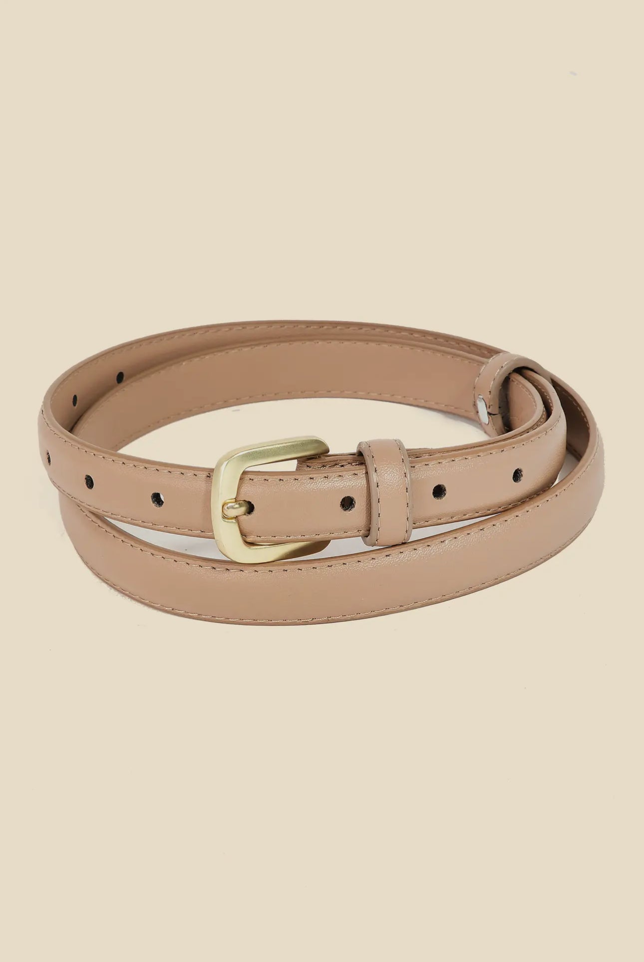 Ivory Thin Leather Belt