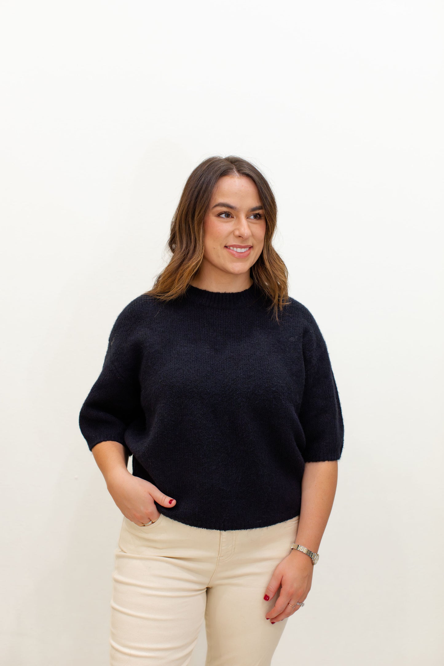 Moonlight Elbow Sleeve Balloon Shape Sweater