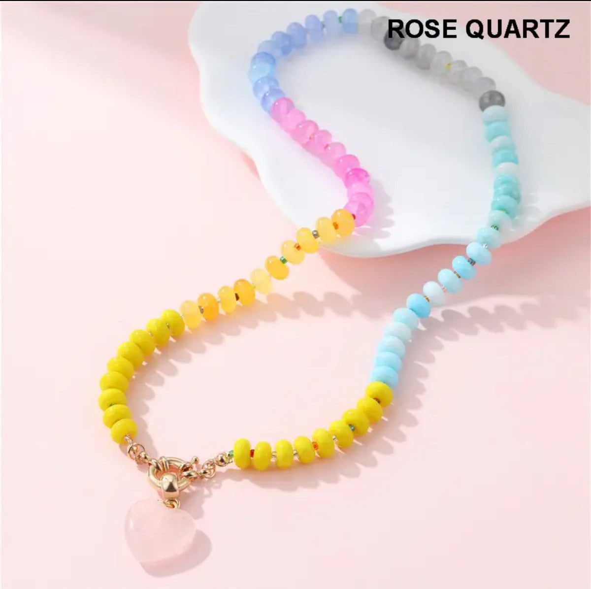 Natural Stone Semi-Precious Glass - Rose Quartz