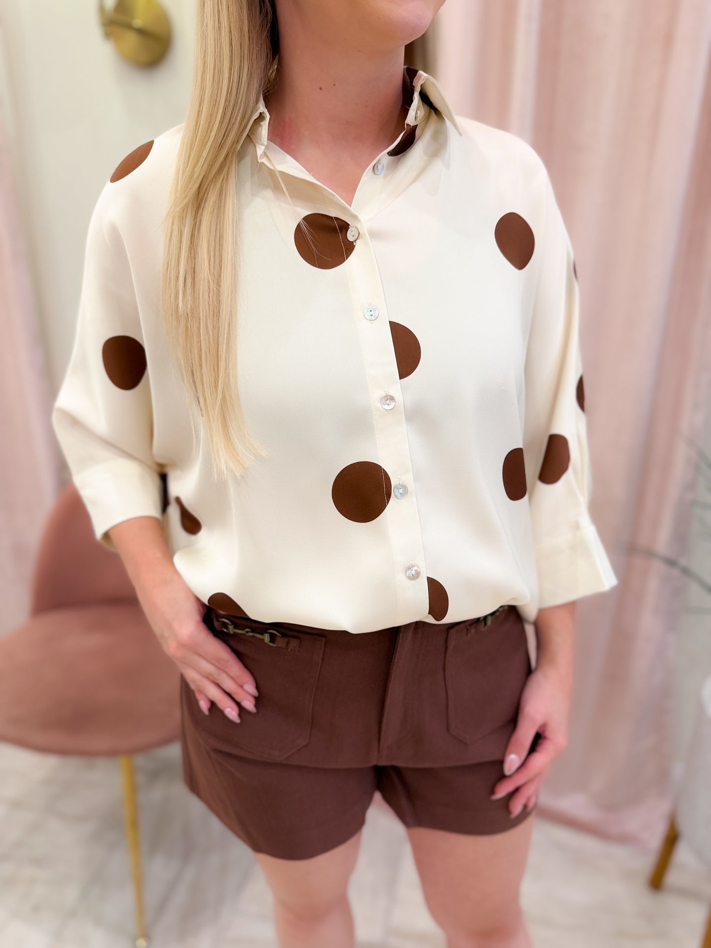 Polka Dot Collard Top