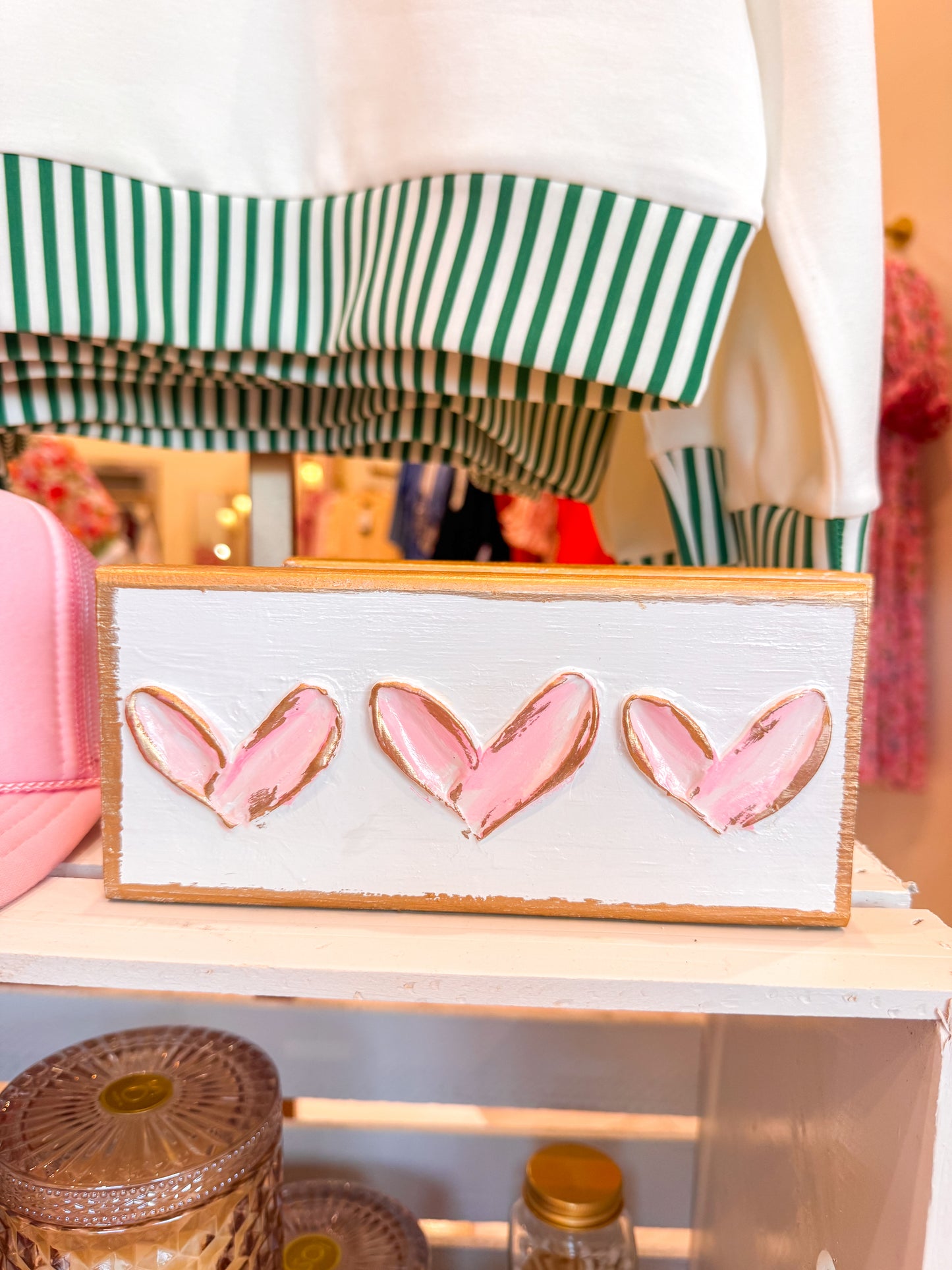 Heart Trio Block - Pastel Light Pink