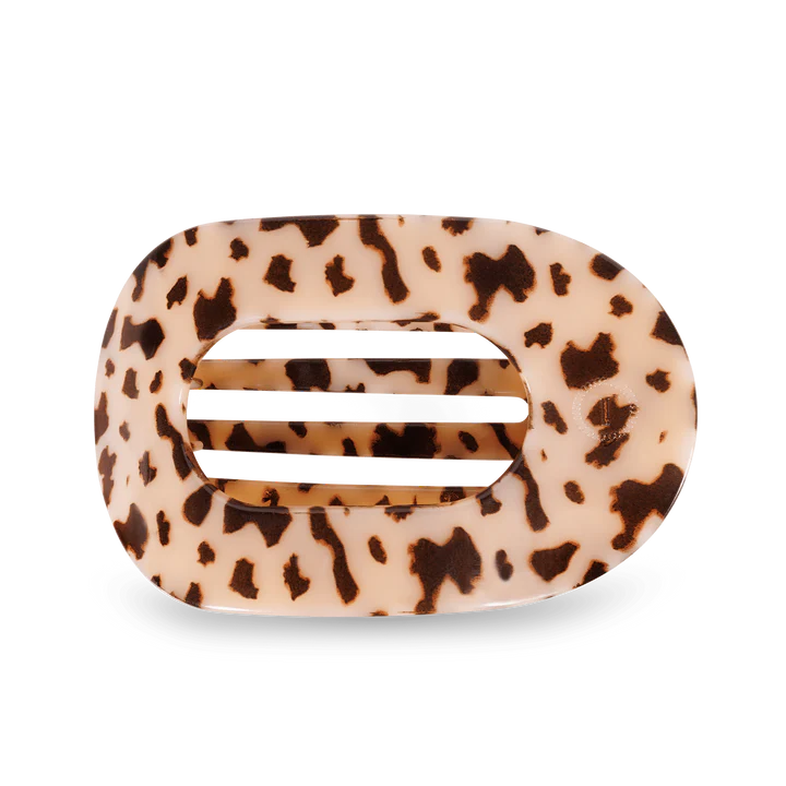 Blonde Tortoise Large Flat Round Clip