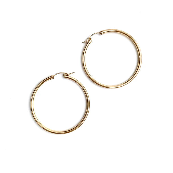 Caramel Gold Filled 27MM Hoop Earrings