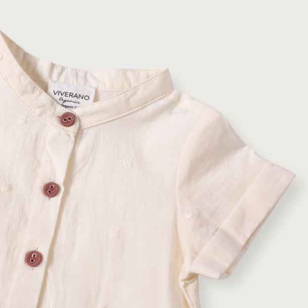 Laurence Mandarin Collar Baby Shirt + Shorts