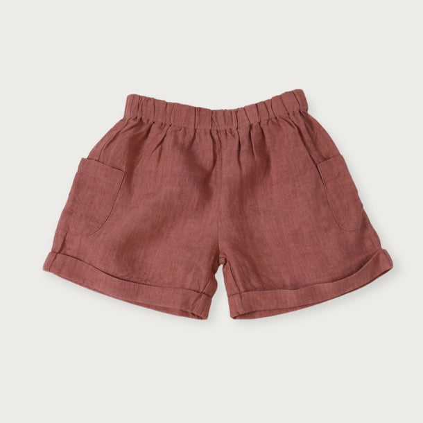 Laurence Mandarin Collar Baby Shirt + Shorts