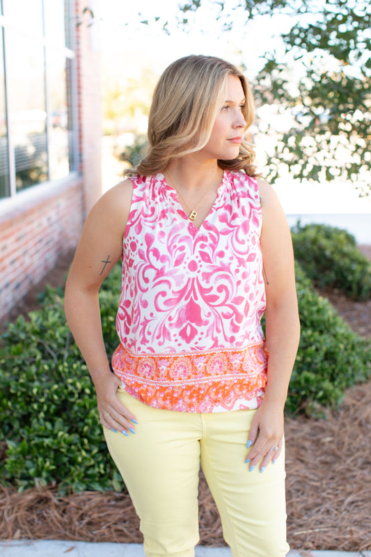 Printed Sleeveless Top-Clementin