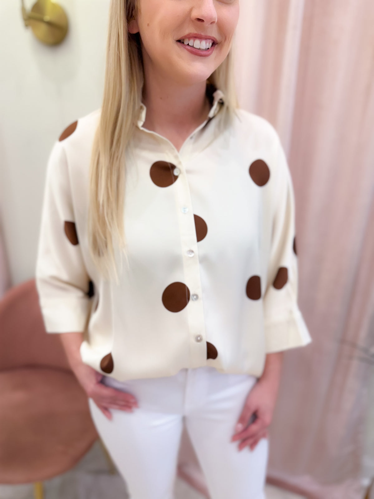 Polka Dot Collard Top