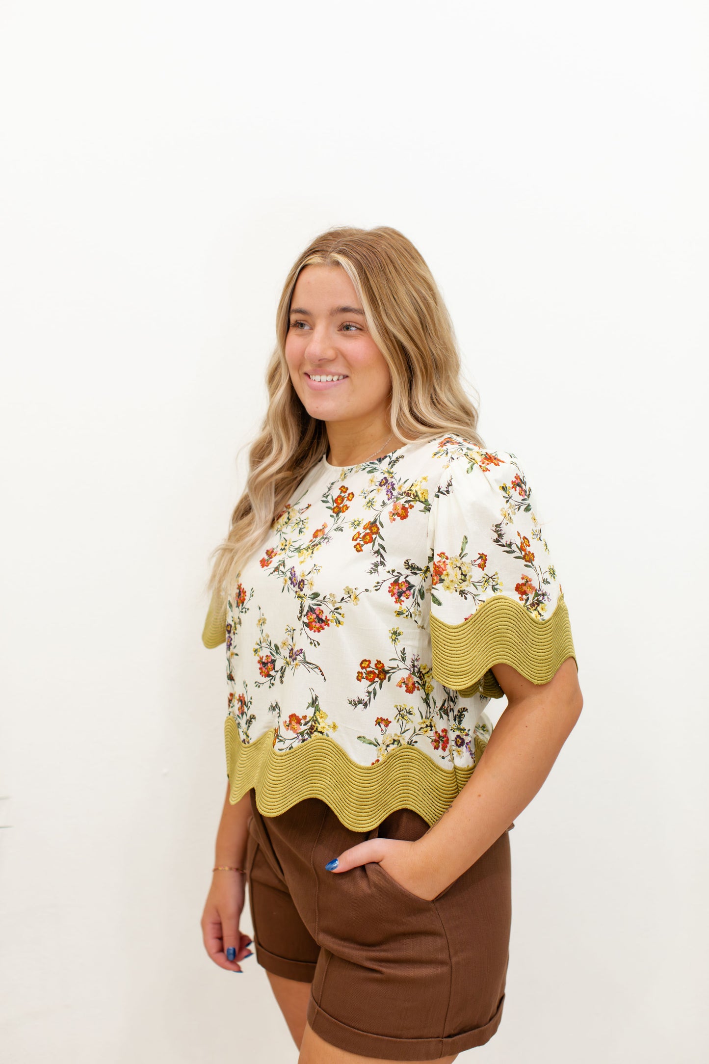 Ecru Floral Top