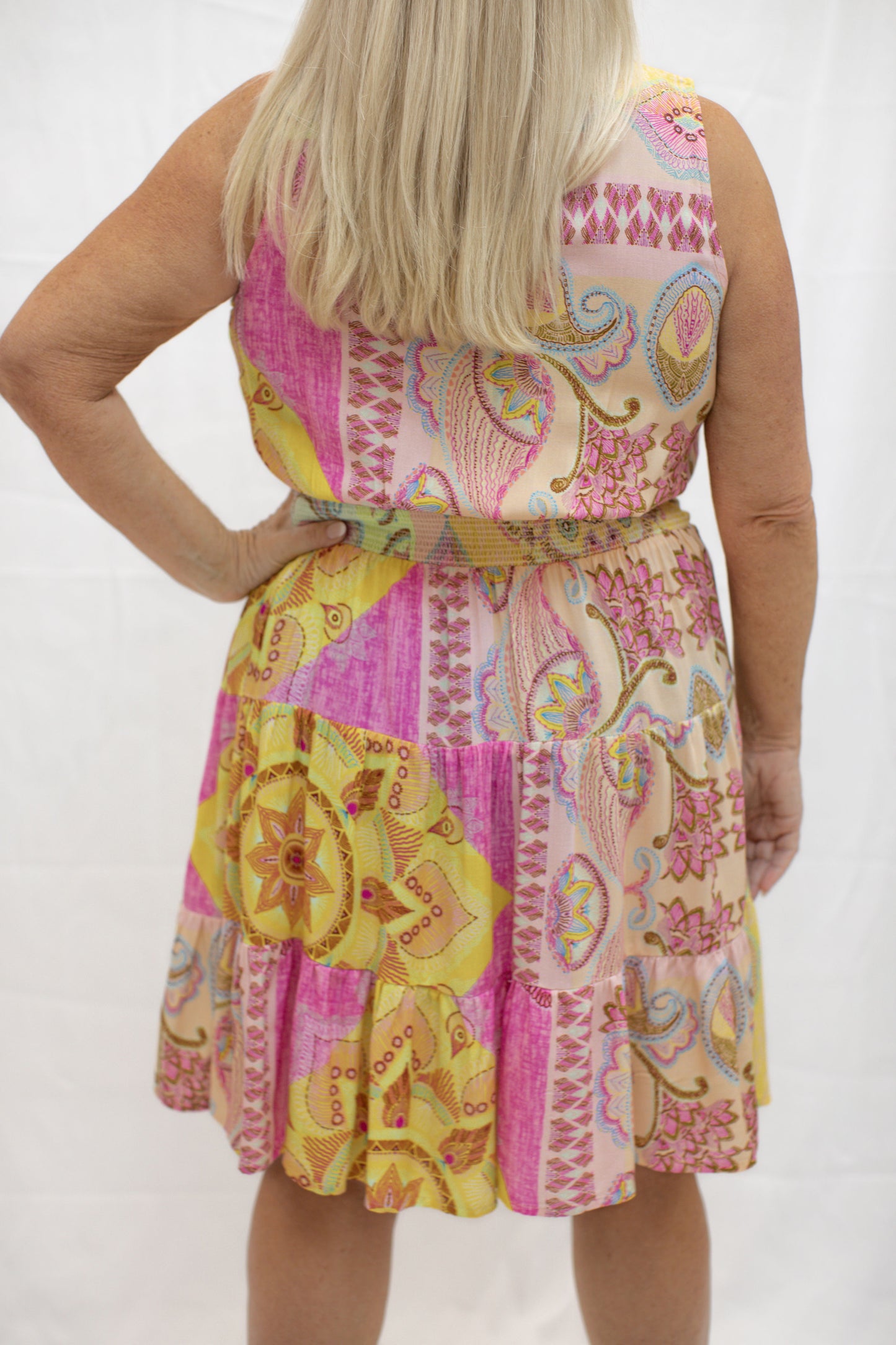 Sleeveless V Neck Dress