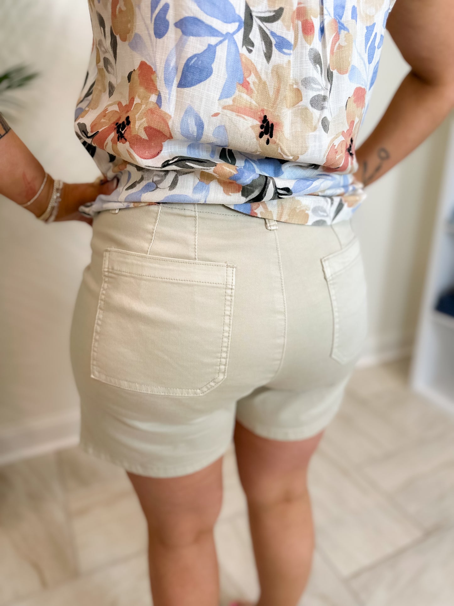 Twill Shorts-Khaki