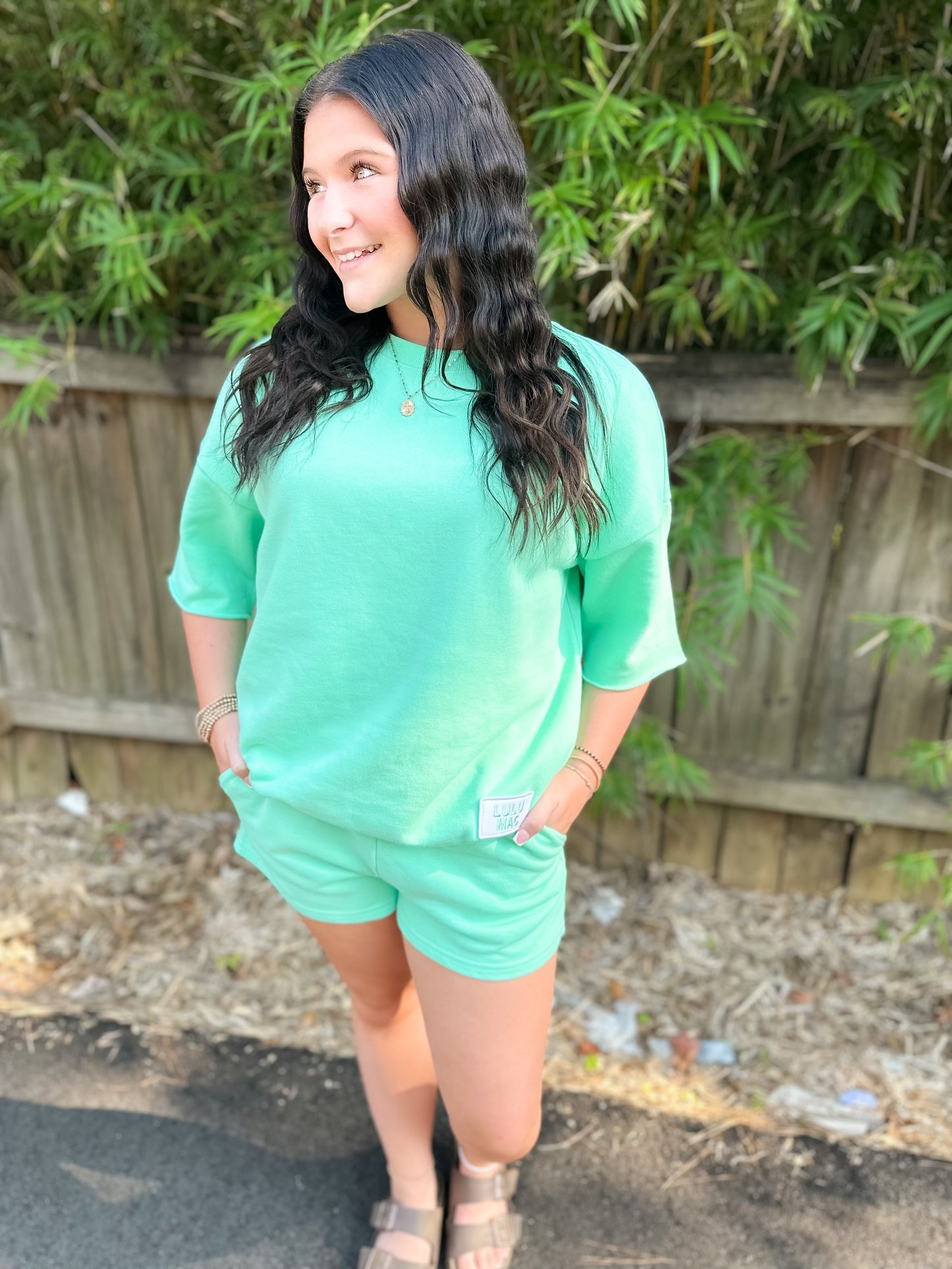 Lulu Mac Quarter Sleeve Terry Cloth - Seafoam