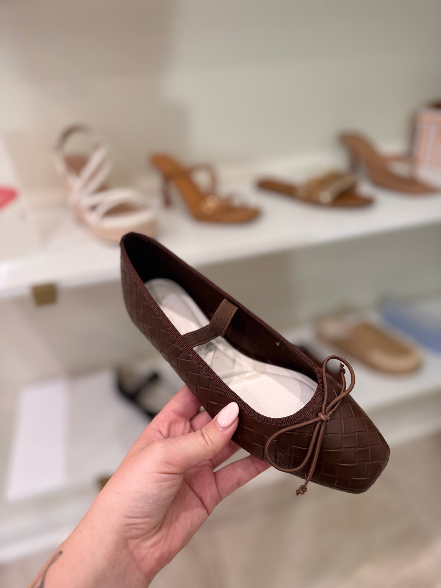 The Logan Coffee Woven Ballet Flat