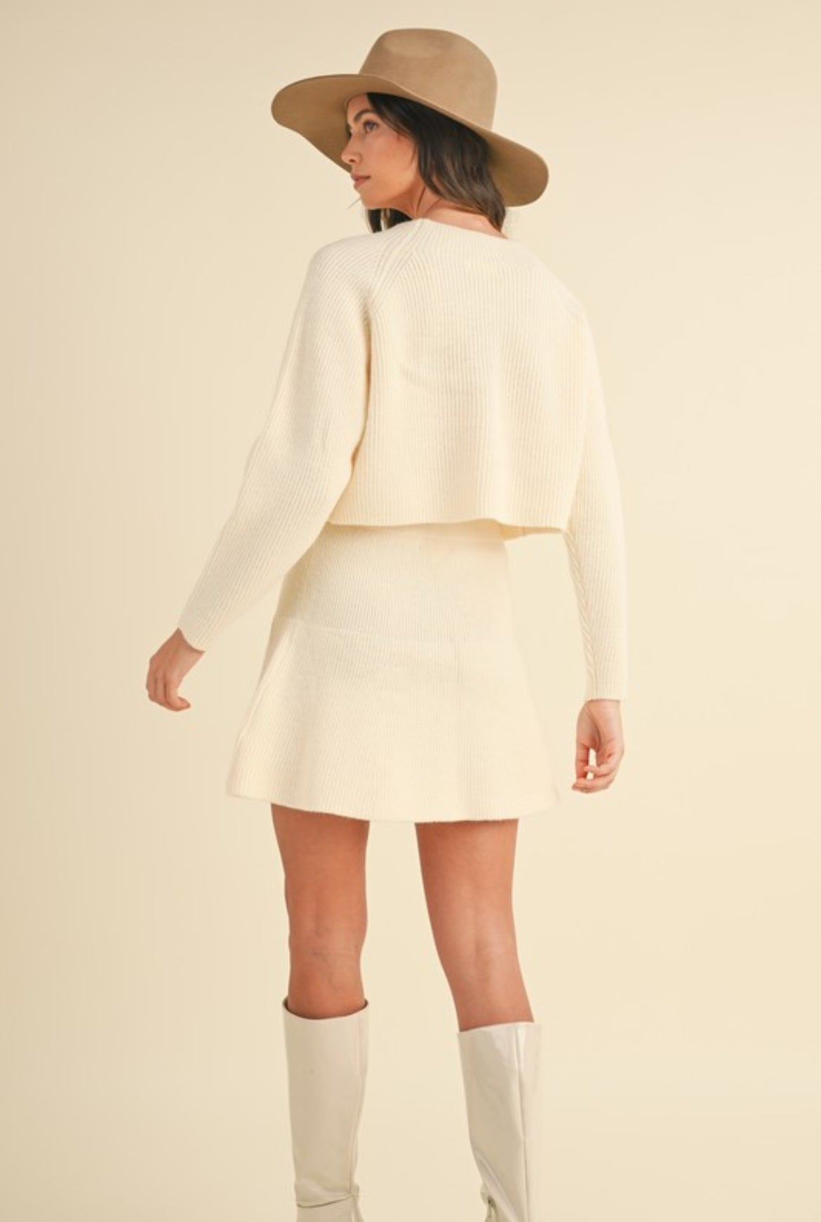 Knit Top and Flare Skirt Set