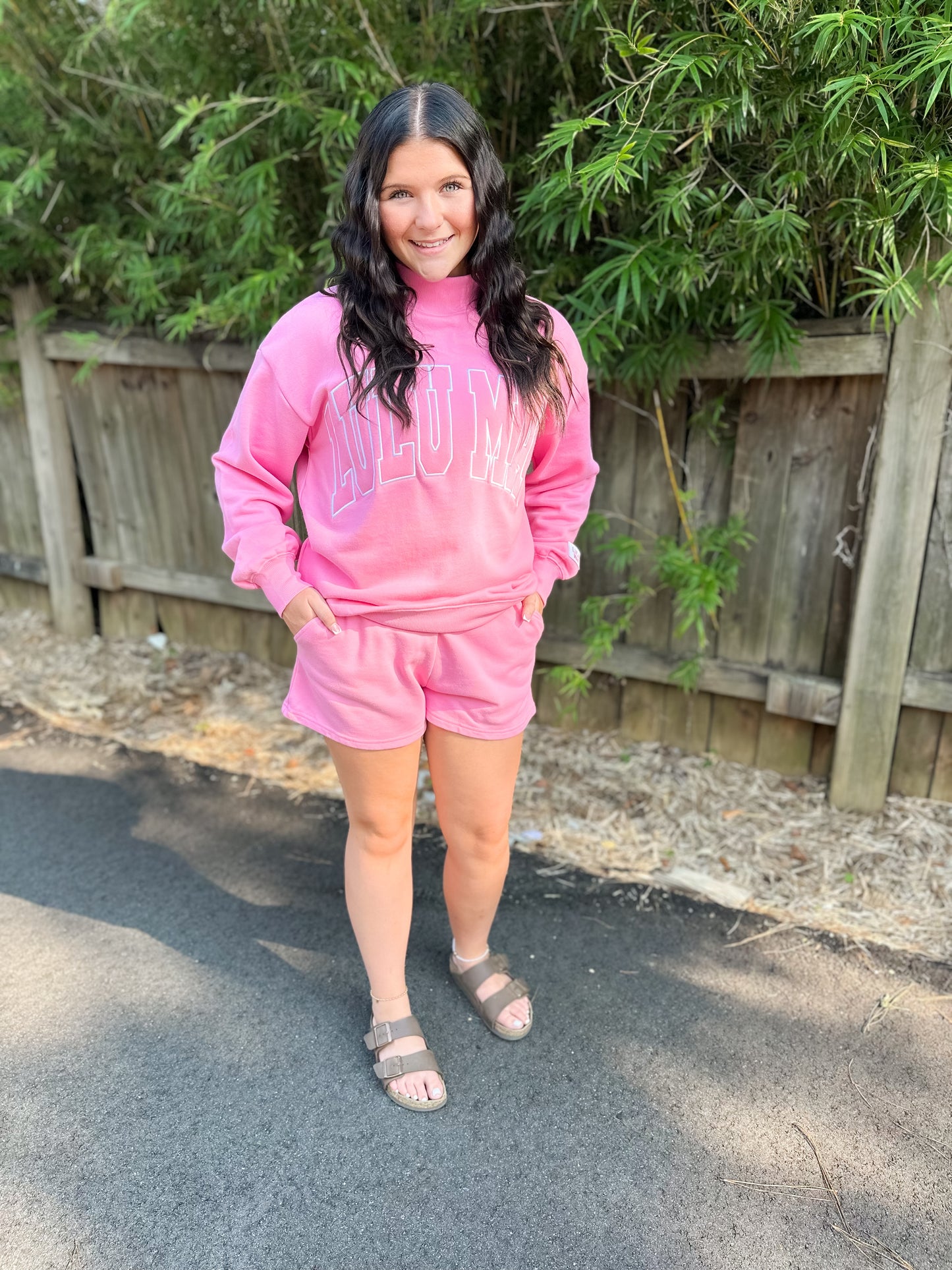 Lulu Mac Stitch Mock Neck - Bubblegum