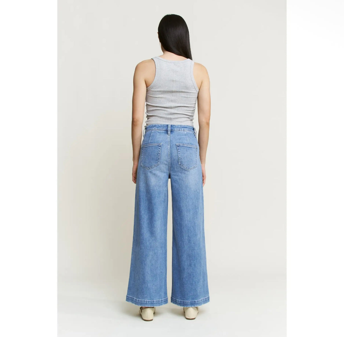 Super High Ankle Wide Leg Jean