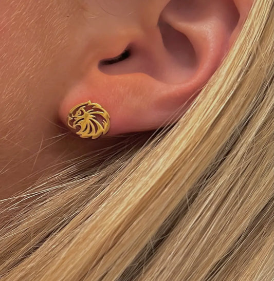 Eagles Gold Stud Earrings