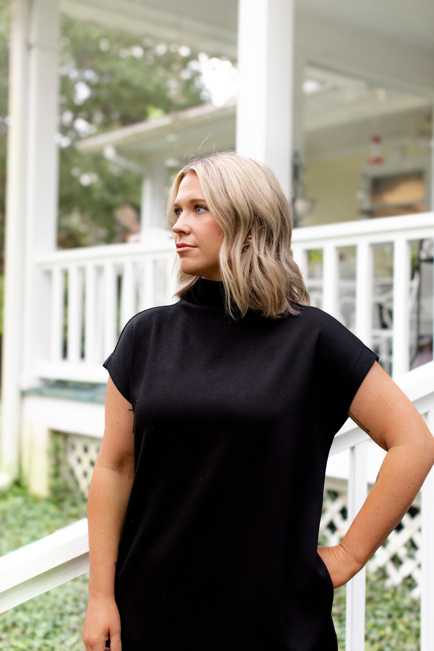 Black Mock Neck Dress