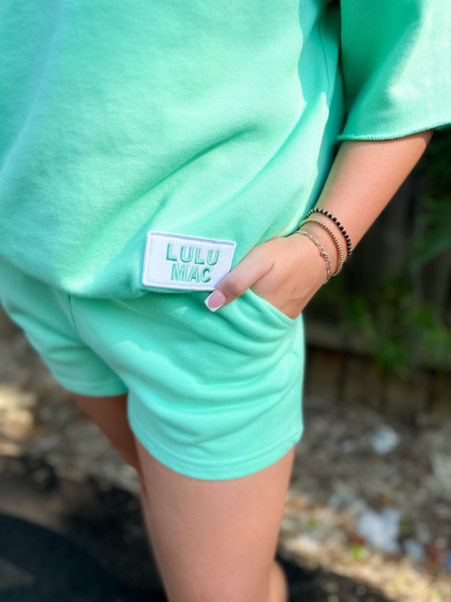 Lulu Mac Terry Cloth Shorts - Seafoam
