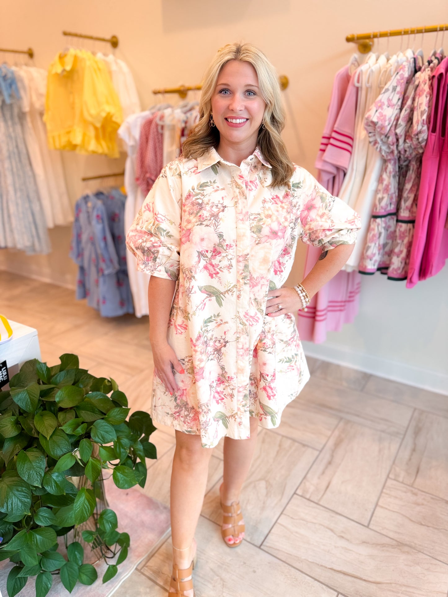 Denim Floral Dress