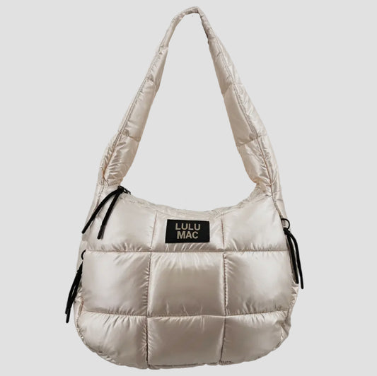 Lulu Mac Off White Puffer Metallic Tote