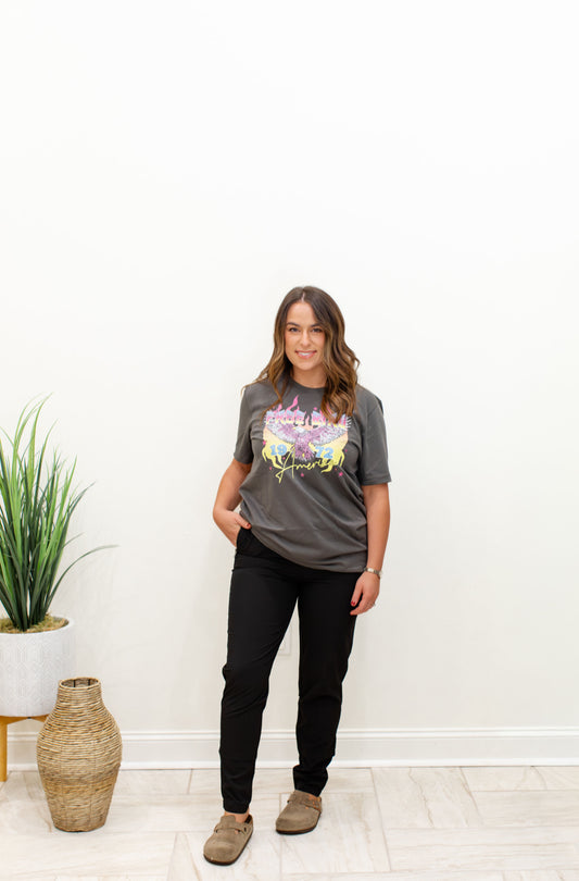 Black Pull On Pant With Cuff