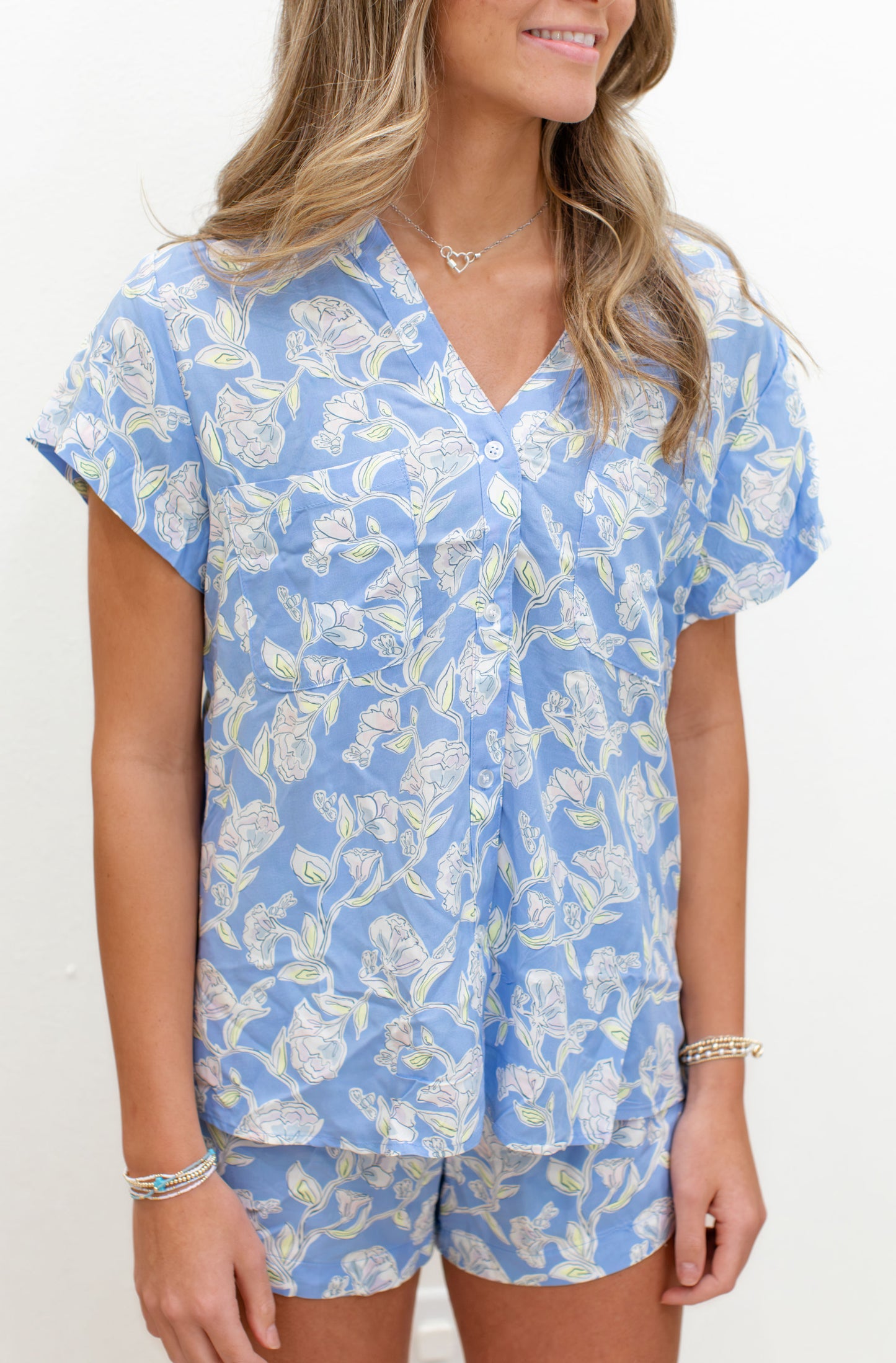 Pretty Petals Pajama Shorts Set