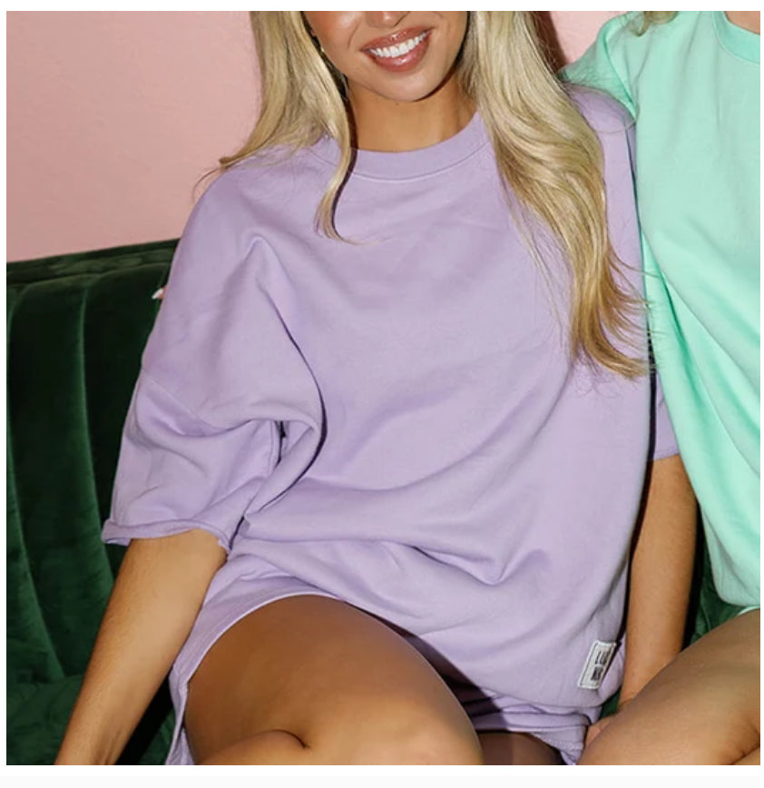 Lulu Mac Quarter Sleeve Terry Cloth - Lavender