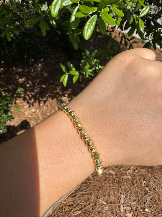 Gold Beam Stretch Bracelet-Large