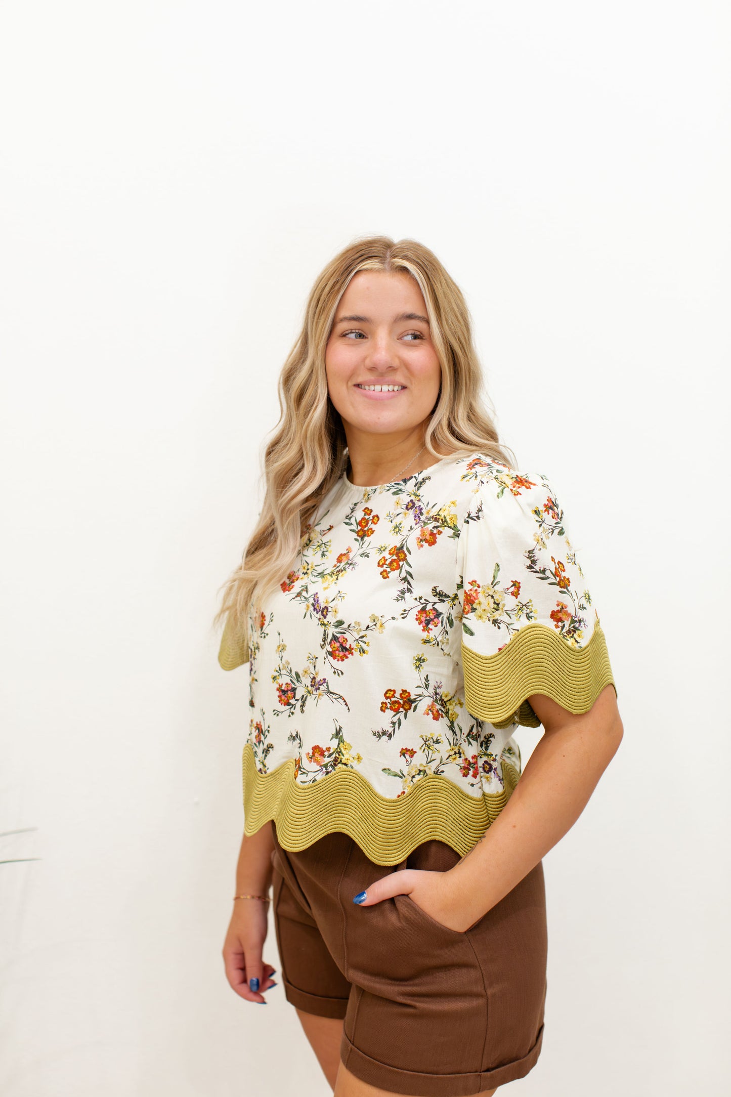 Ecru Floral Top