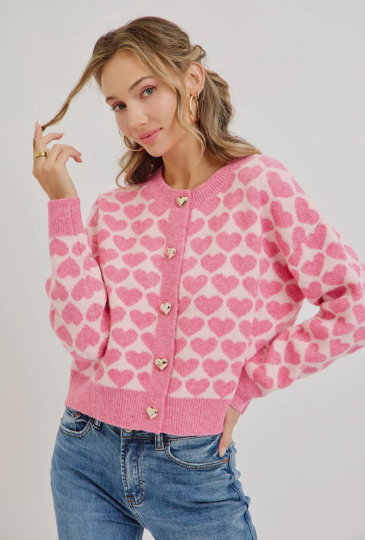 Sweetheart Button Cardigan