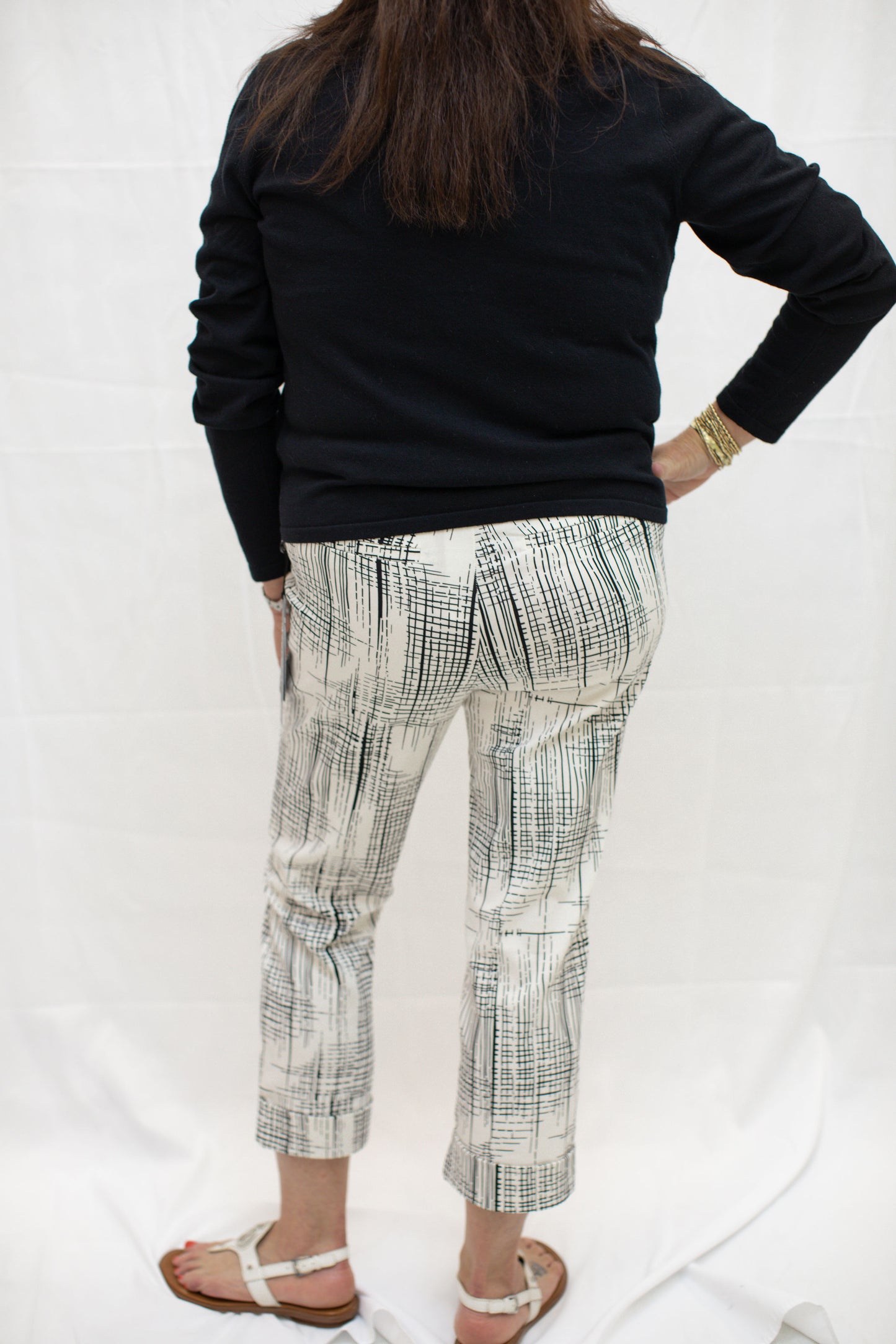 Pull On Cropped Cuffed Pants
