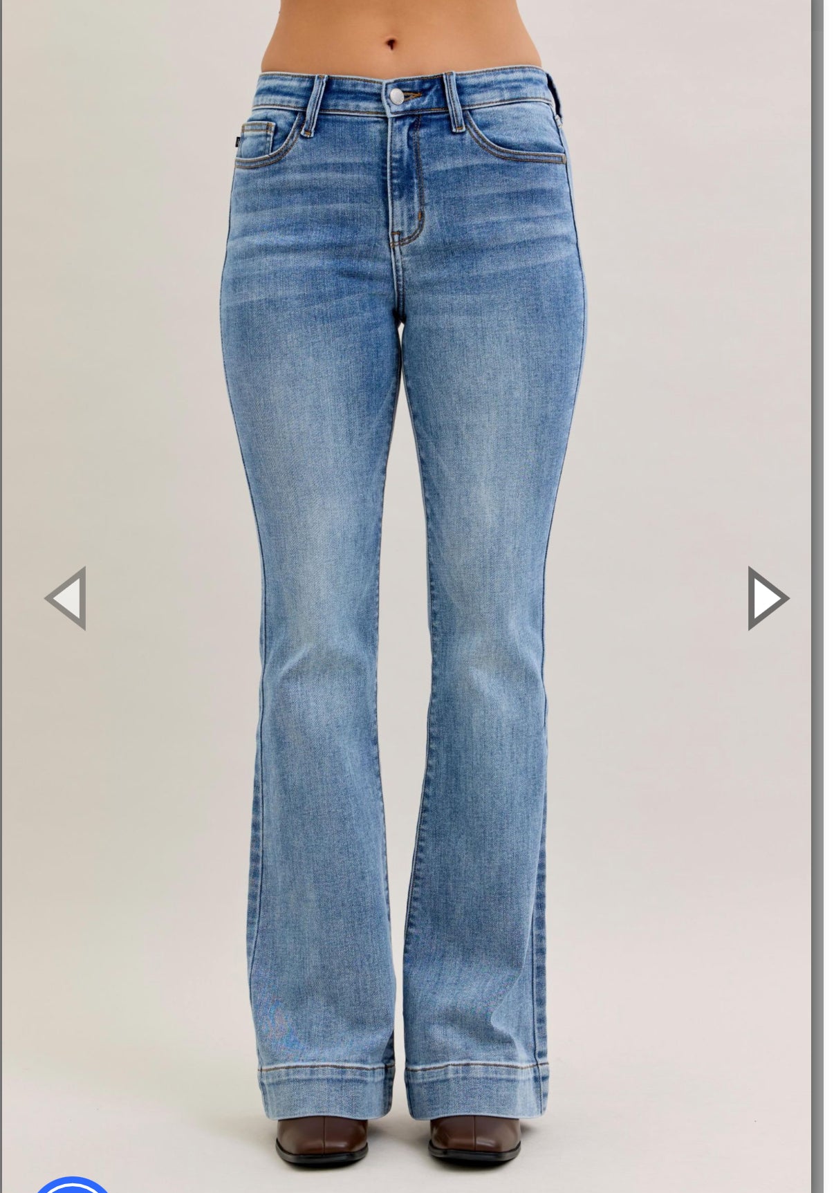 Mid Rise Flare Medium Blue Jeans-Judy Blue