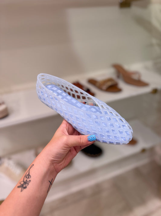 Ashley Light Blue Jelly Flats