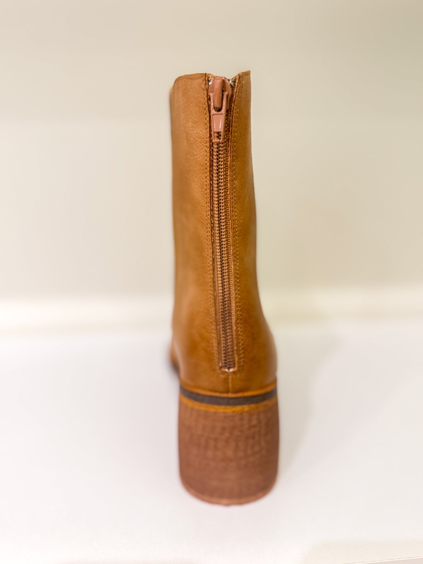 The Olivia Caramel Chelsea Heel Boots