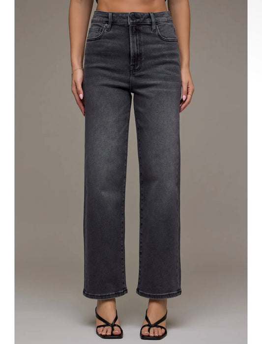 Charcoal Wash Wide Straight Jean