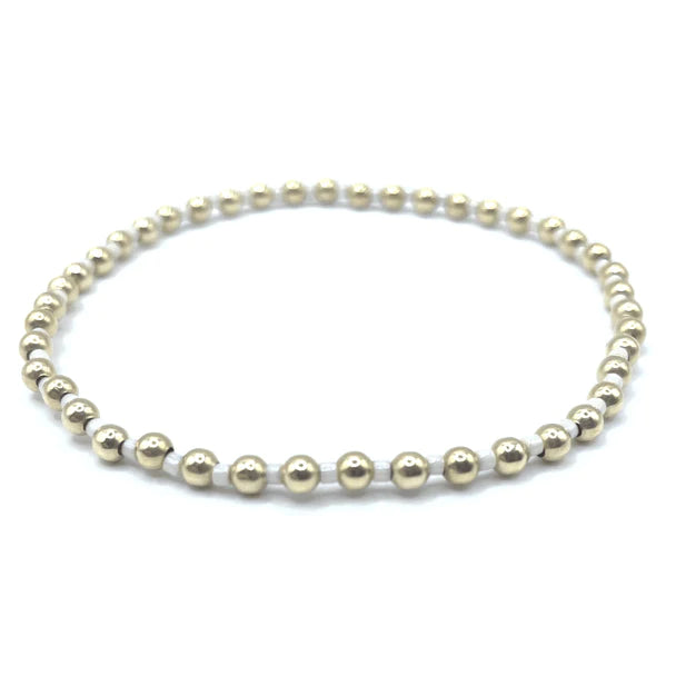 3mm Newport Ivory and Gold Bracelet