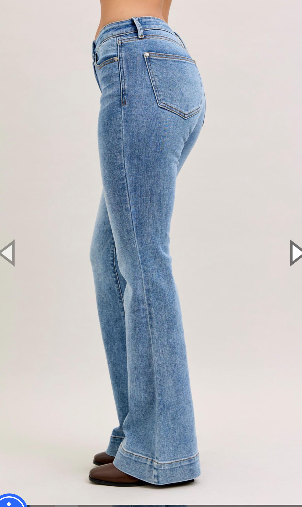 Mid Rise Flare Medium Blue Jeans-Judy Blue